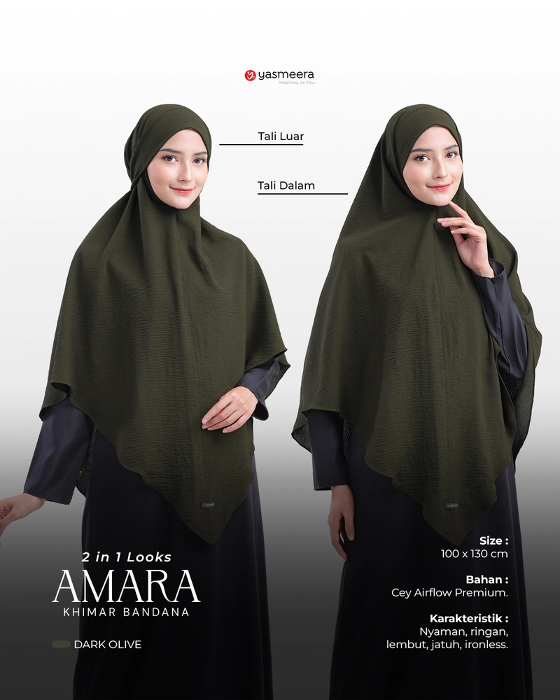 Product image KHIMAR BANDANA AMARA Dewasa DARK OLIVE